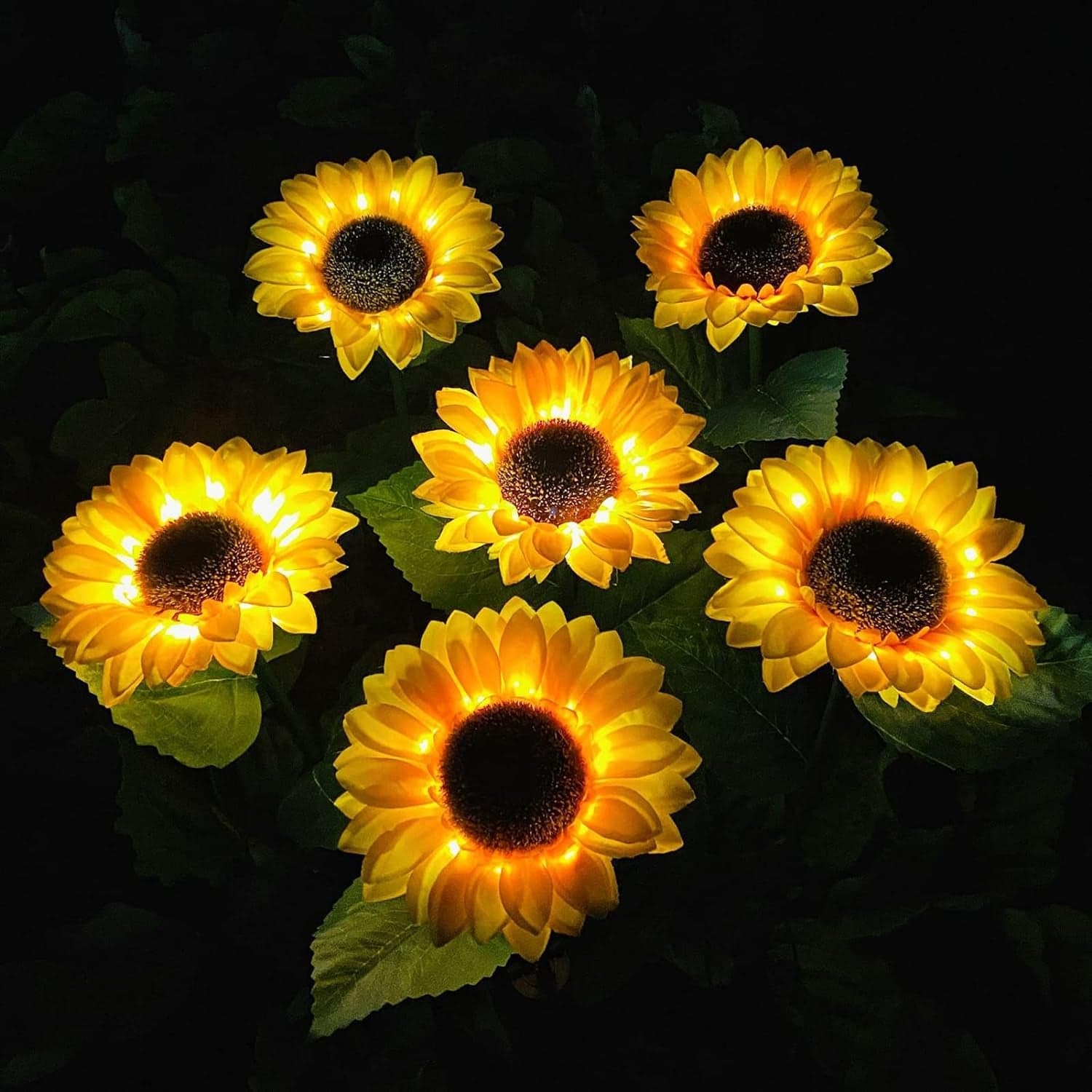 2 Pc Outdoor Solar Sunflower Lights Intelligent Light Control Waterproof Garden Landscape Stake Light thumbnail 6