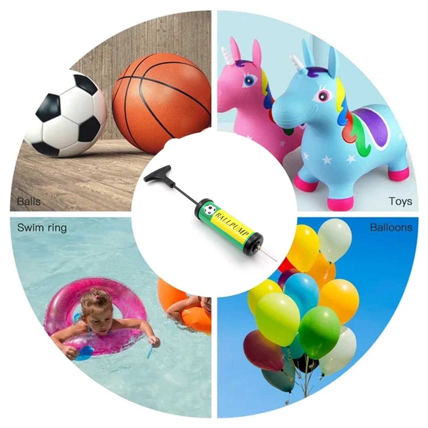 Inflator Air Ball Pump Soft Bouncing Ball Development Kids Toy thumbnail 4