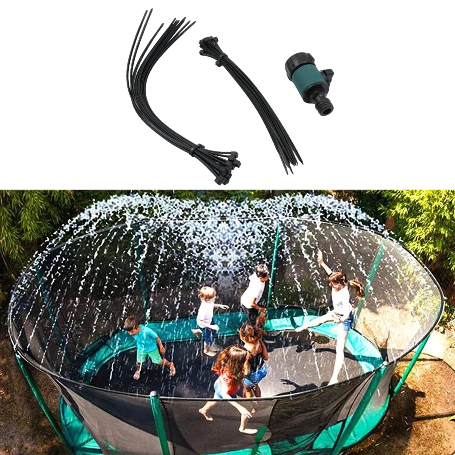 Trampoline Sprinkler For Kids - Outdoor Trampoline Water Sprinkler For Kids And Adults thumbnail 6