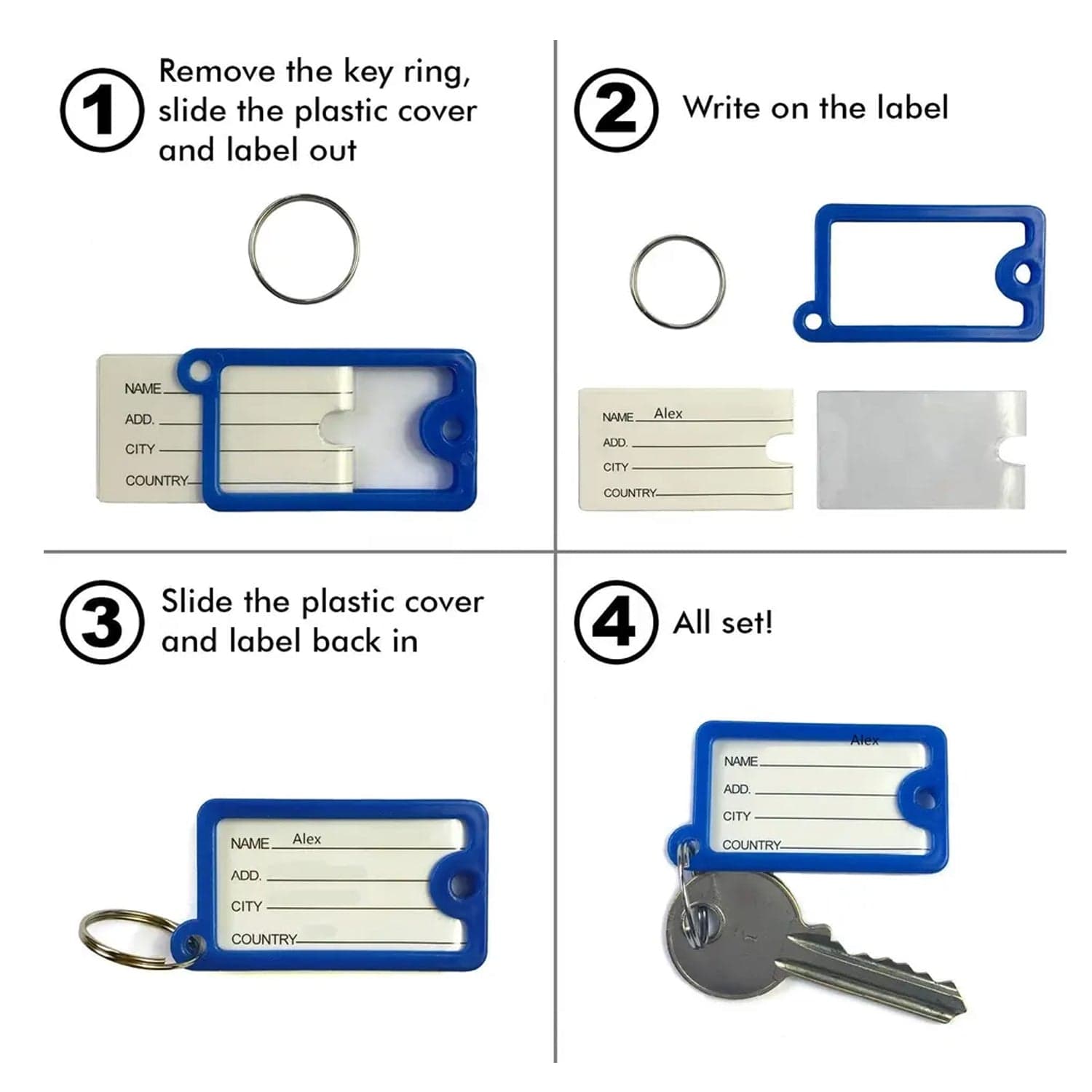 Wallet Keychain 10 pcs Set Plastic Key Custom Key Tags Key Ring Tags Numbered Key Tags Tags with Backpack Keychain thumbnail 3