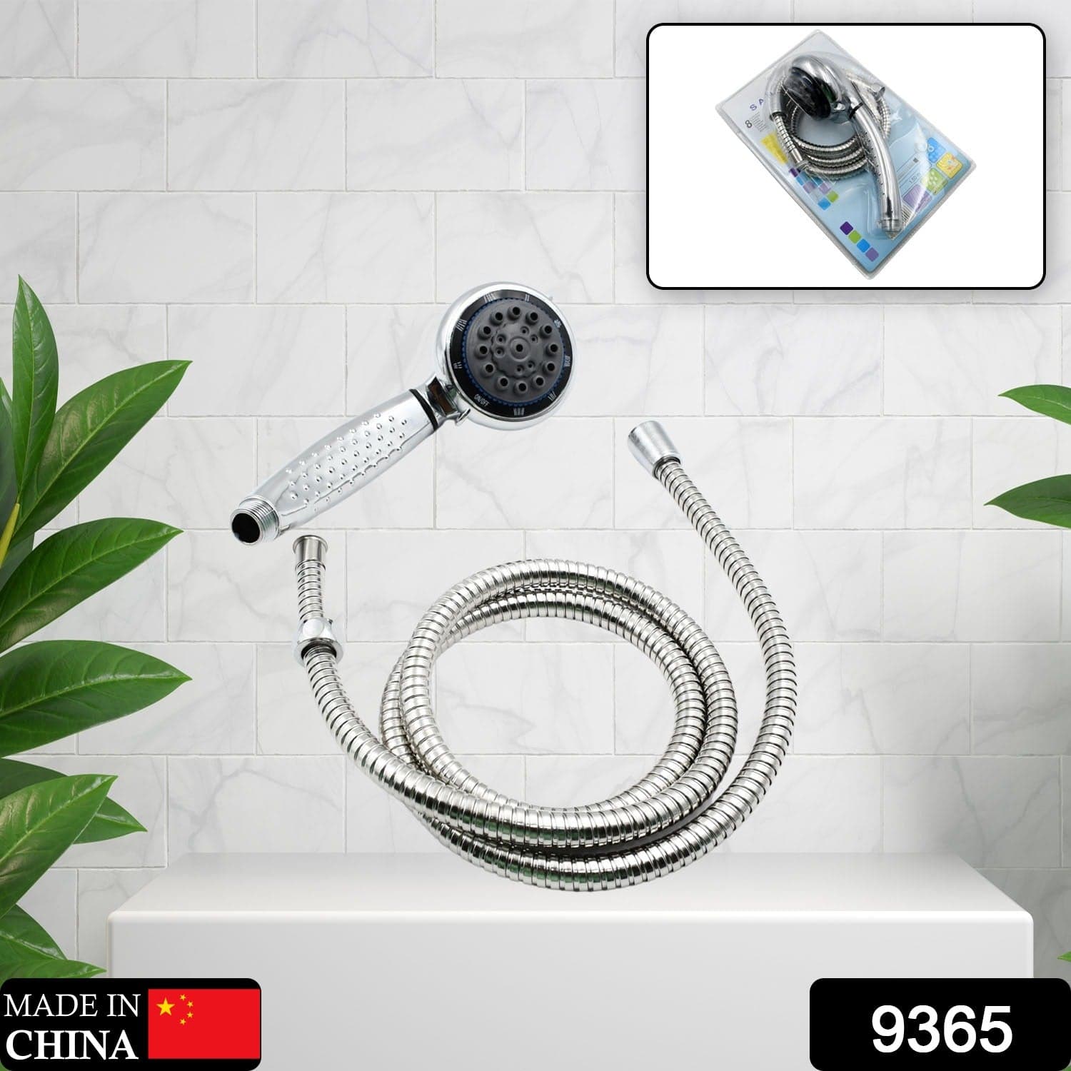 Shower Head and Stainless Steel Hose Multi-Function Plastic High Pressure Shower Spray for Bathroom thumbnail 1