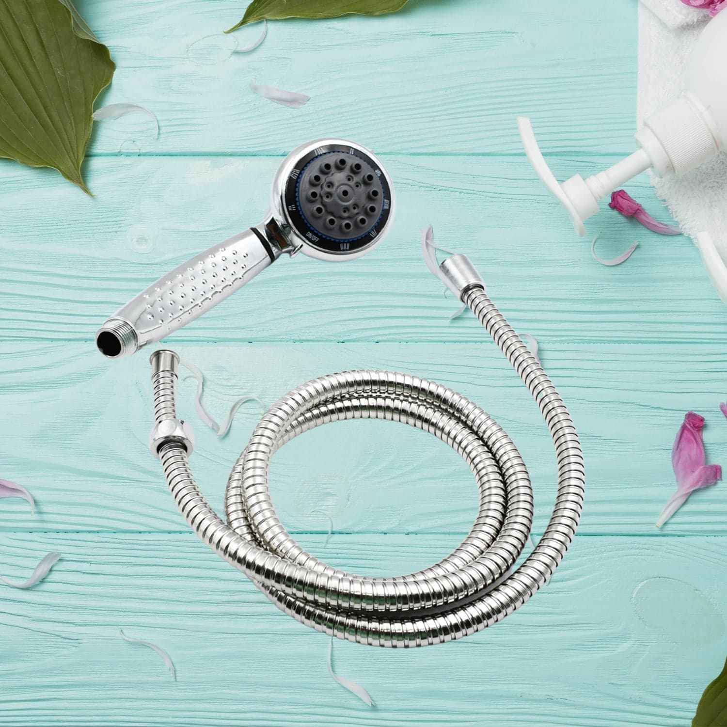 Shower Head and Stainless Steel Hose Multi-Function Plastic High Pressure Shower Spray for Bathroom thumbnail 2