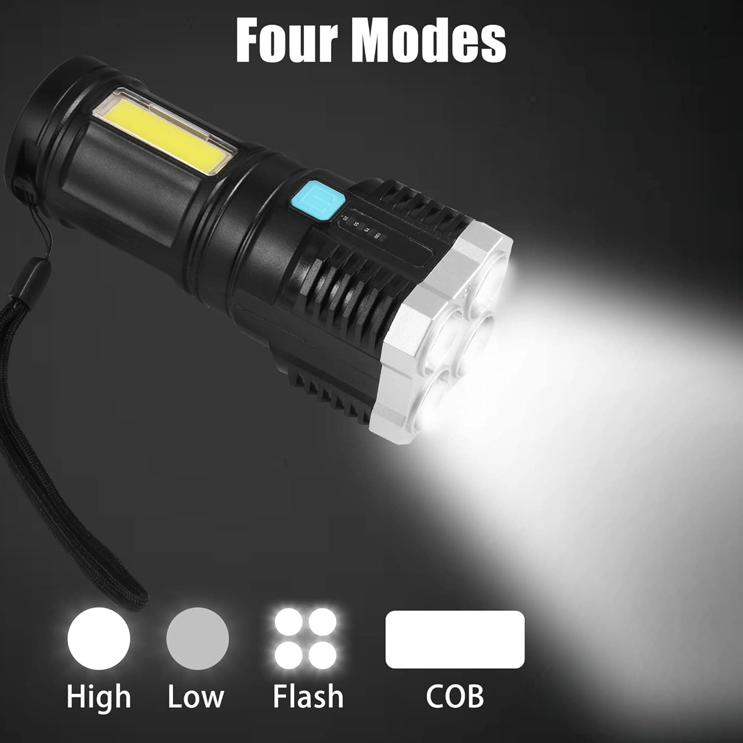 Multifunctional Strong 4 Led Torch Light thumbnail 4