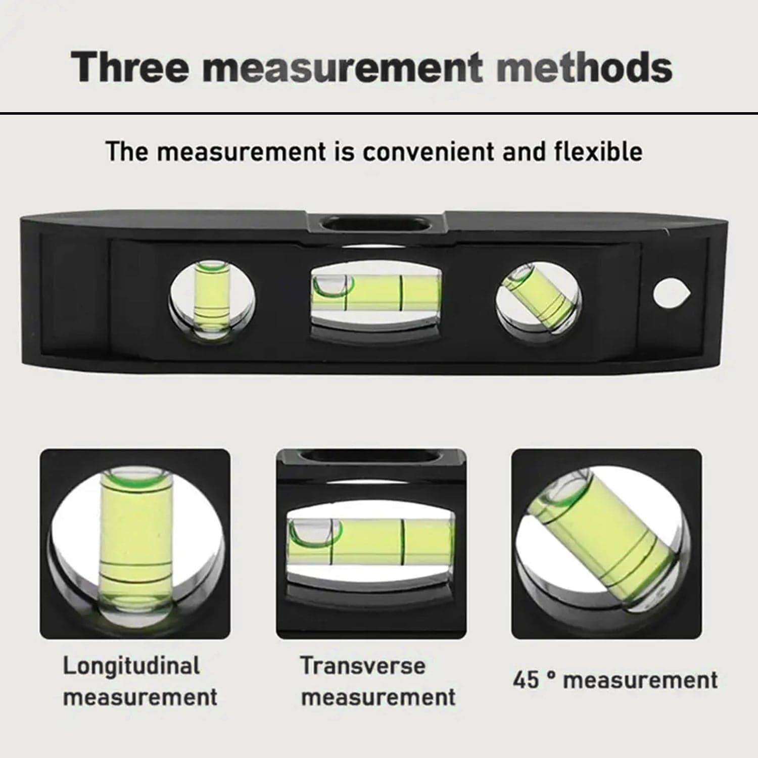 Plastic Torpedo Level, Spirit Level 3 Bubble Level Torpedo Plastic Level Bubble Measuring Tool thumbnail 3