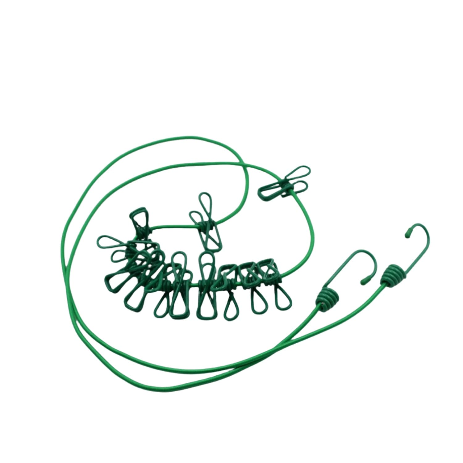 Elastic Cloth Drying Rope with 12 Metal Clip Portable Clothes line For Home & Travel thumbnail 3