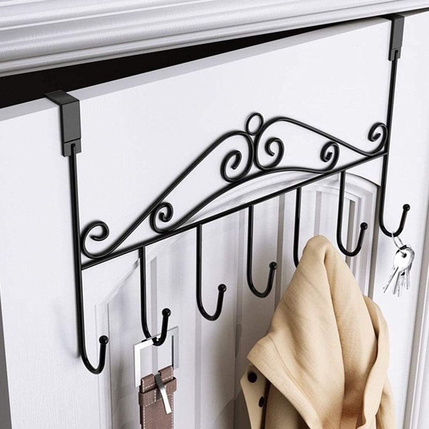 Over The Door Hanger Rack 7 Hooks Decorative Ognazier Hook (1 Pc) thumbnail 1