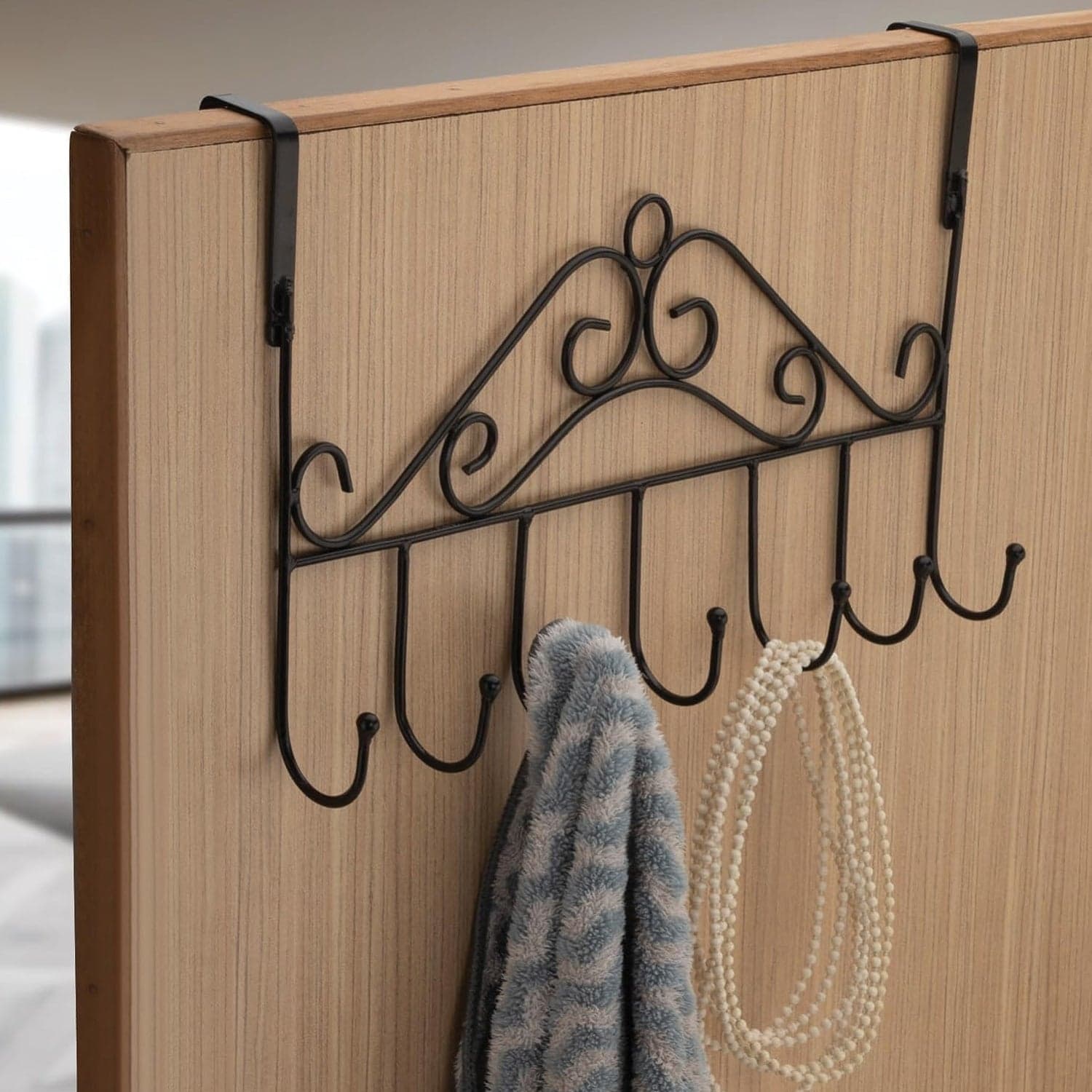 Over The Door Hanger Rack 7 Hooks Decorative Ognazier Hook (1 Pc) thumbnail 3