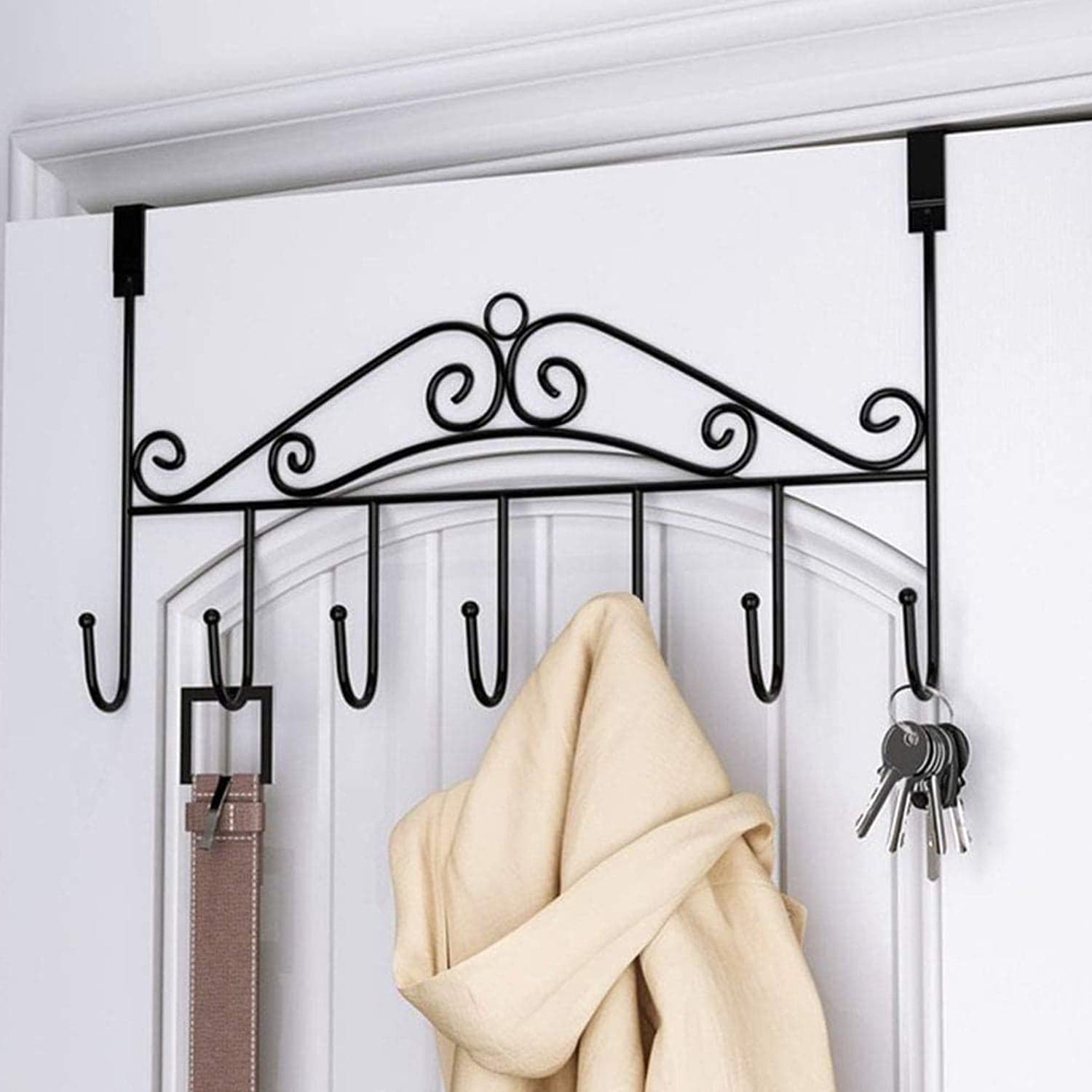 Over The Door Hanger Rack 7 Hooks Decorative Ognazier Hook (1 Pc) thumbnail 4