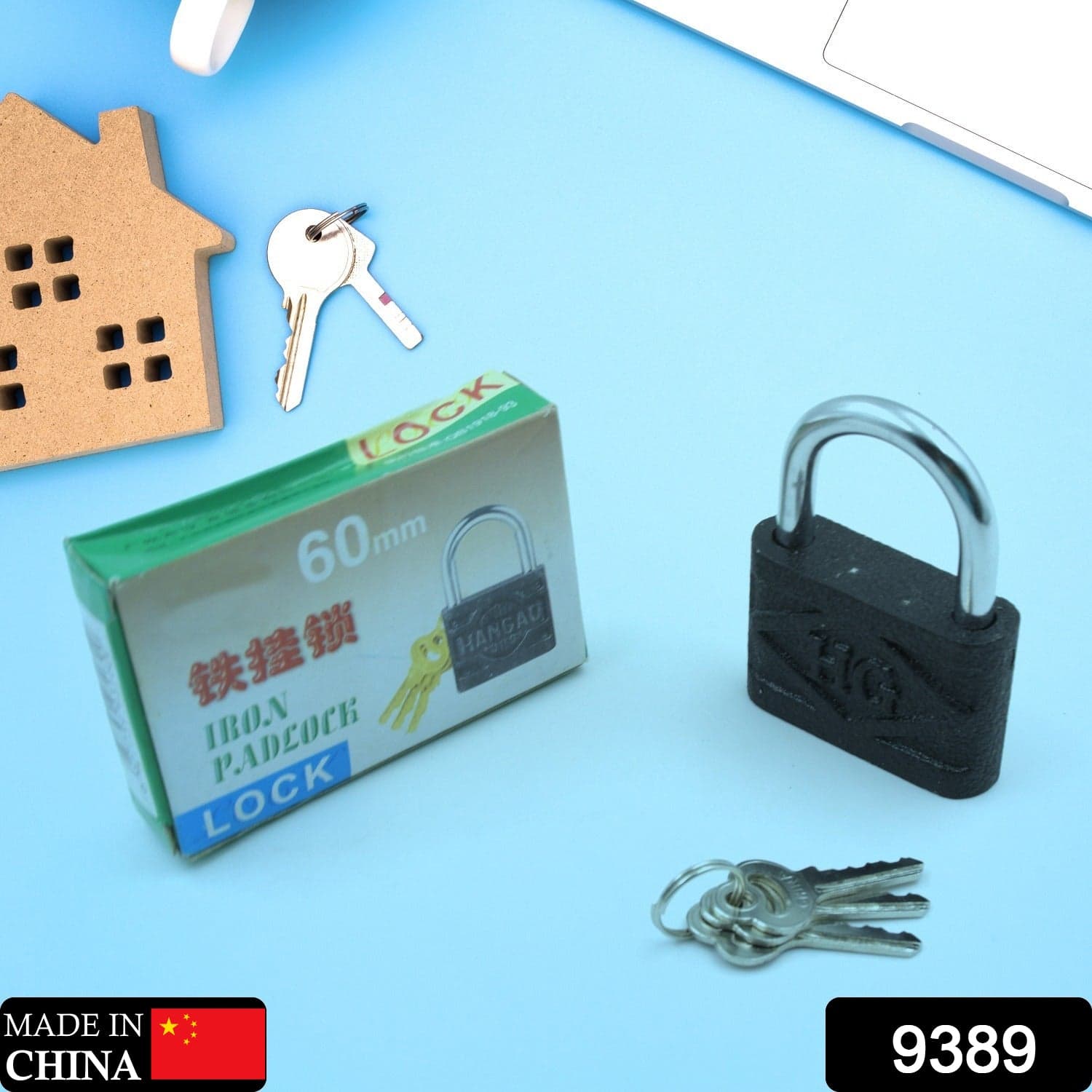 Iron Padlock with Brass Core for Home & Outdoor Security (60mm) thumbnail 2
