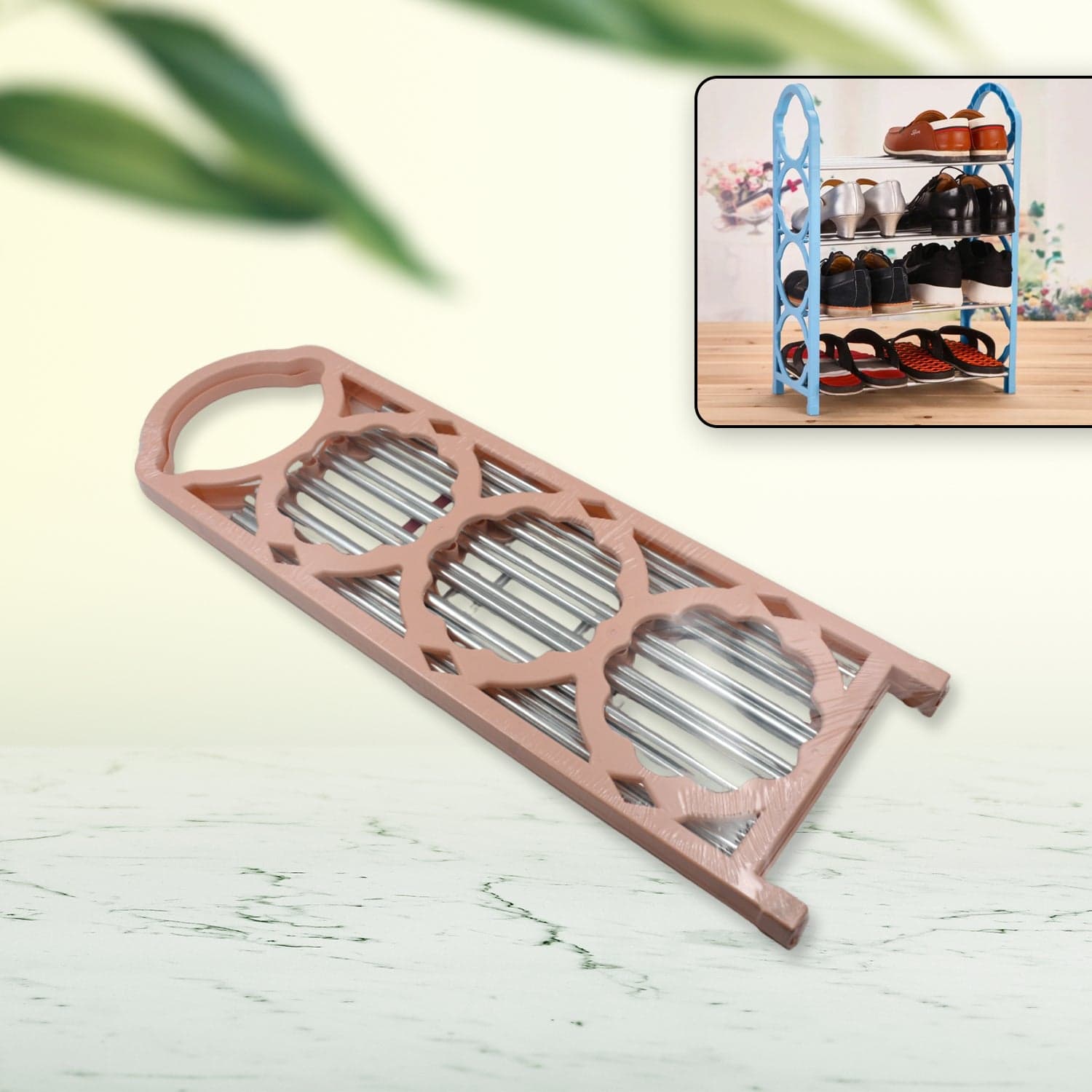 Shoes Storage Shelf 4 Layer Space For Saving Shoes Show Rack Folding Shoe Rack thumbnail 5