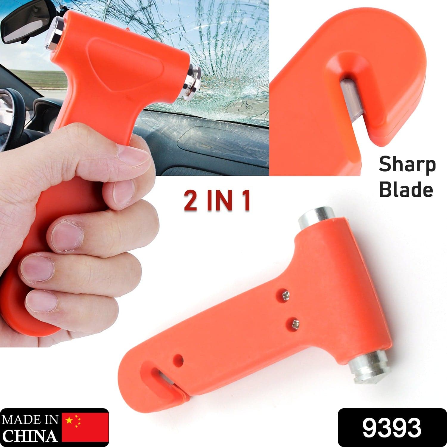 Car Safety Hammer - Emergency Rescue Tool with Window Breaker & Seatbelt Cutter thumbnail 2