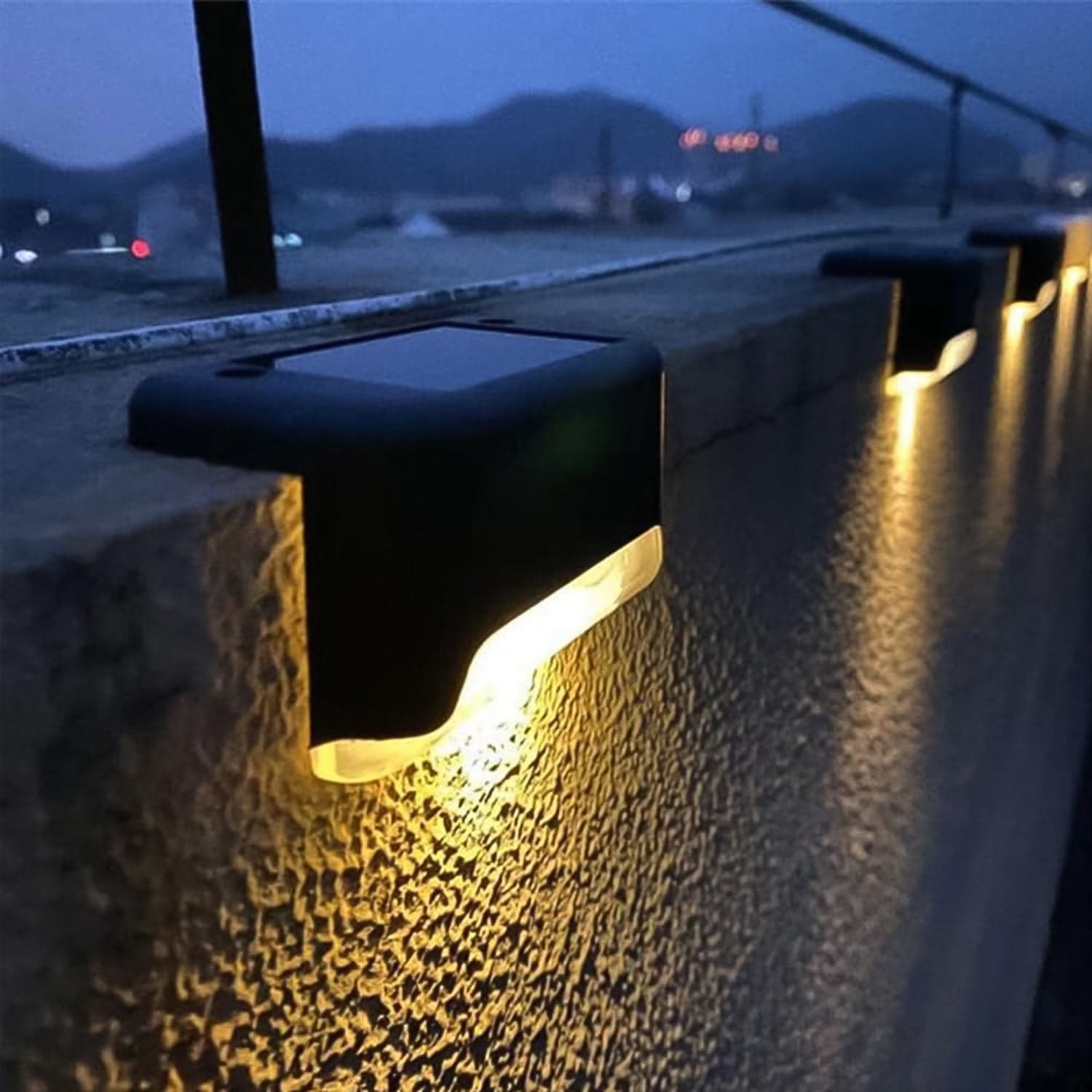 4-Piece Solar Waterproof Garden, Stair & Railing Lights thumbnail 3