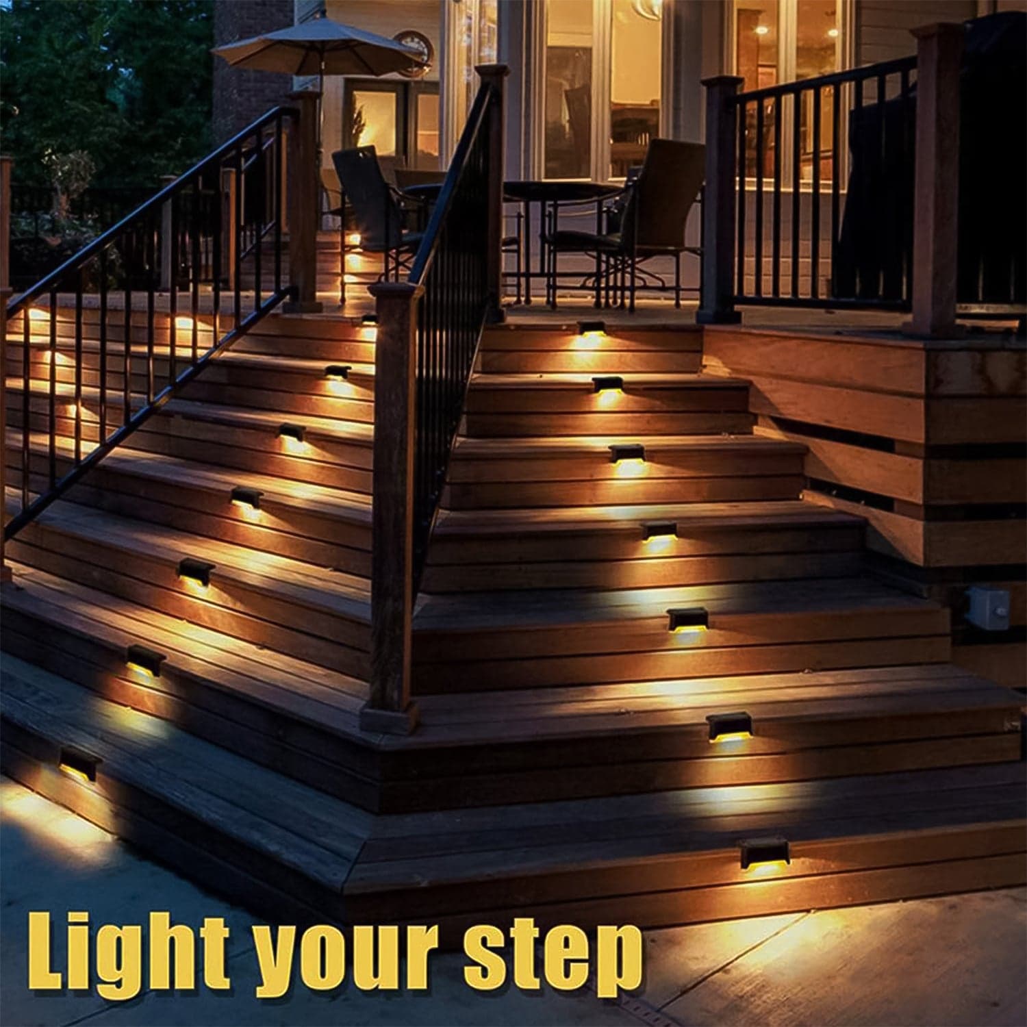 4-Piece Solar Waterproof Garden, Stair & Railing Lights thumbnail 4