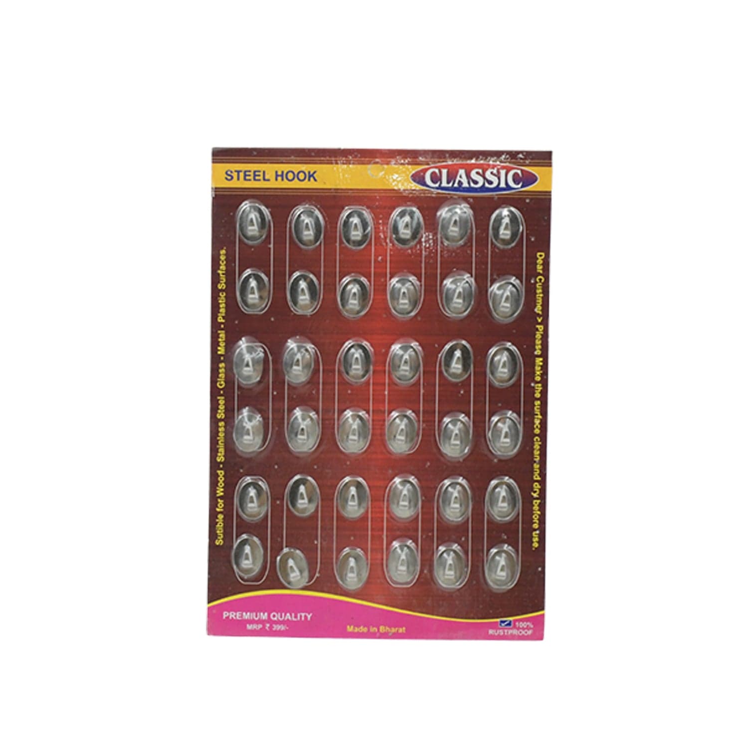 Multipurpose Small Stainless Steel Wall Hanging Hook 36 pc thumbnail 5