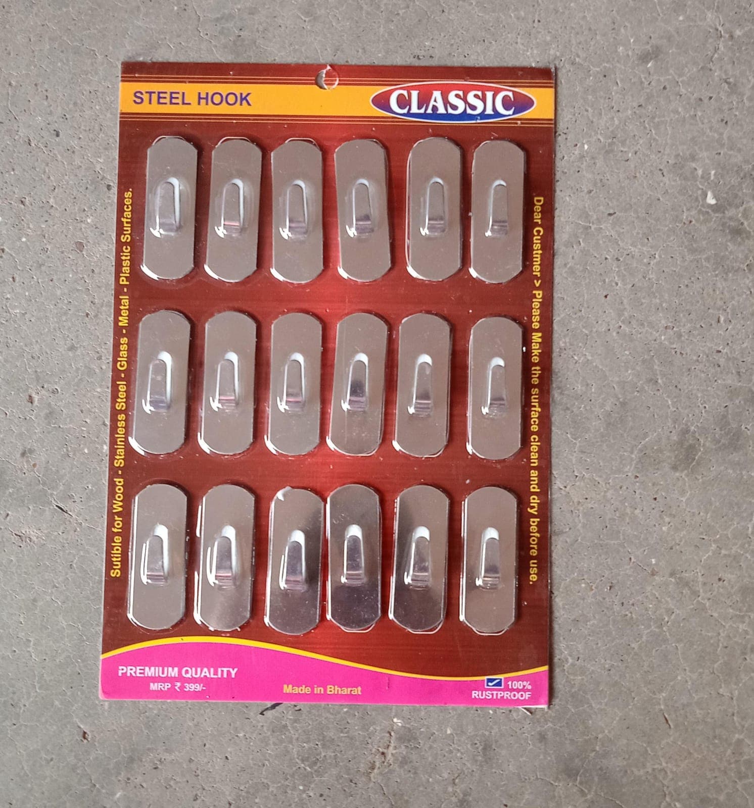 Stainless Steel Wall Hanging Hook 18pc thumbnail 8