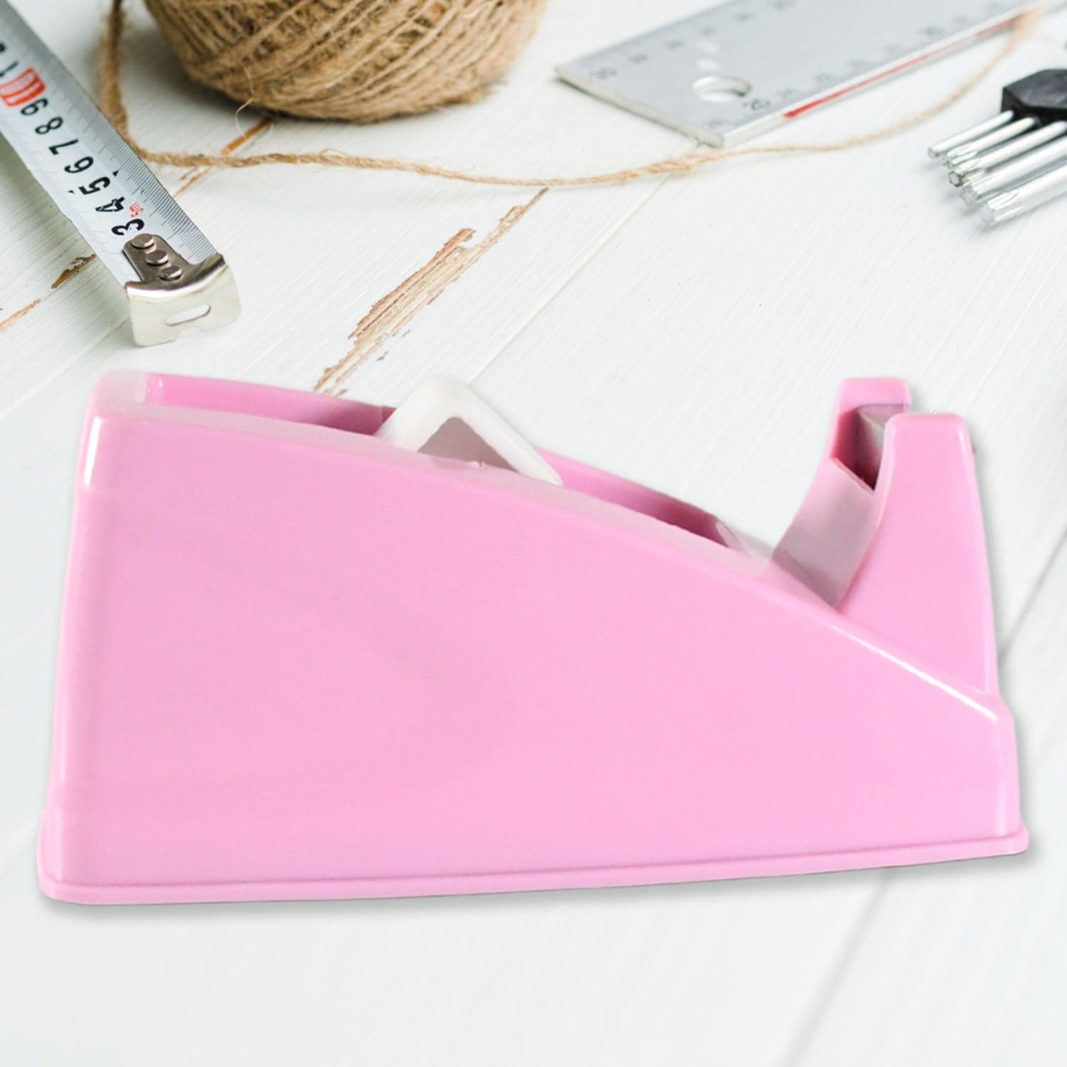 Plastic Tape Dispenser Cutter For Home Office Use, Tape Dispenser For Stationary, Tape Cutter Packaging Tape School Supplies (1 Pc / 300 Gm) thumbnail 3