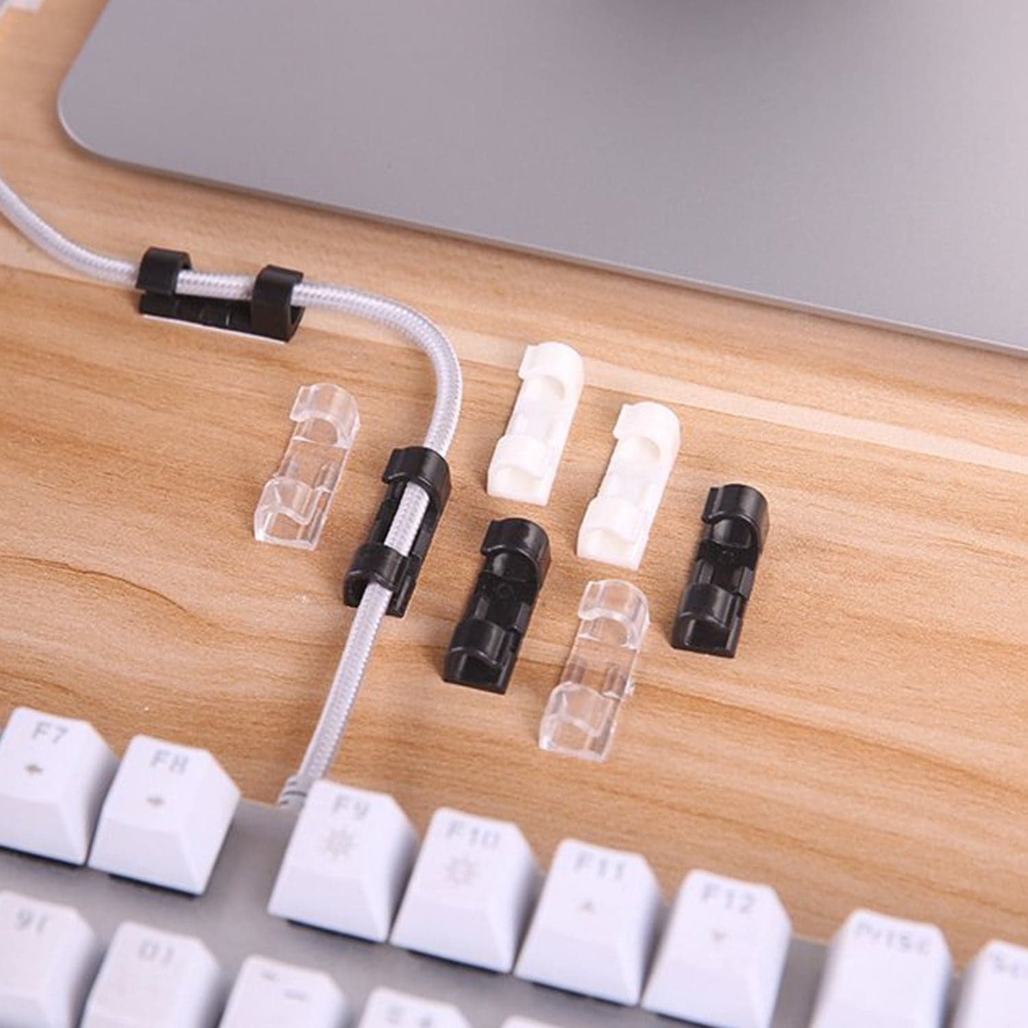Plastic Cable Clips of Strong Adhesive Wire Organizer for Home, Office & Car (20 Pcs) thumbnail 5