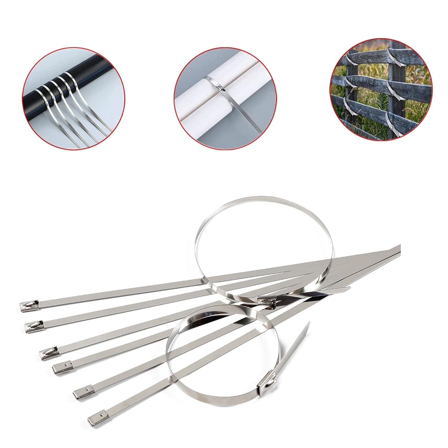 Multipurpose Stainless Steel Cable TIE (10 pcs Set / 4.6x200MM) thumbnail 6
