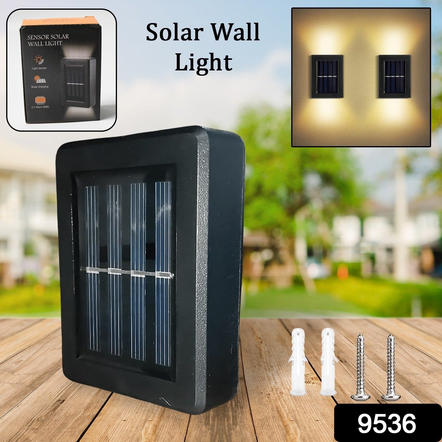 Solar Wall Lights Small Fence Lights Solar Powered Up Down LED Porch Light Garden Lights Outdoor Solar Landscape Lights WaterProof Light (1 Pc) thumbnail 2