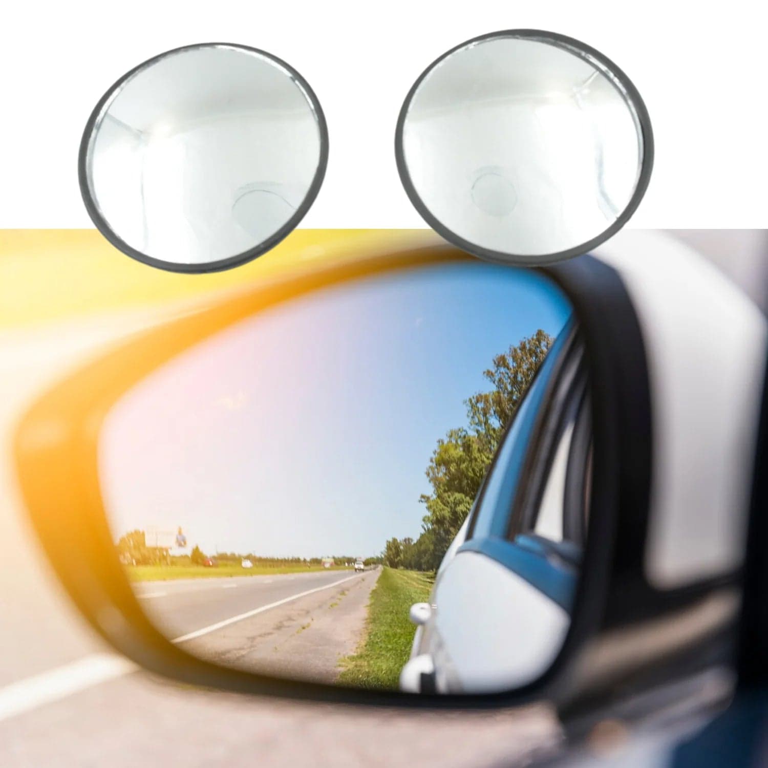 Car Blind Spot Mirror of HD Glass, Convex & Frameless (2 Pcs Set) thumbnail 5