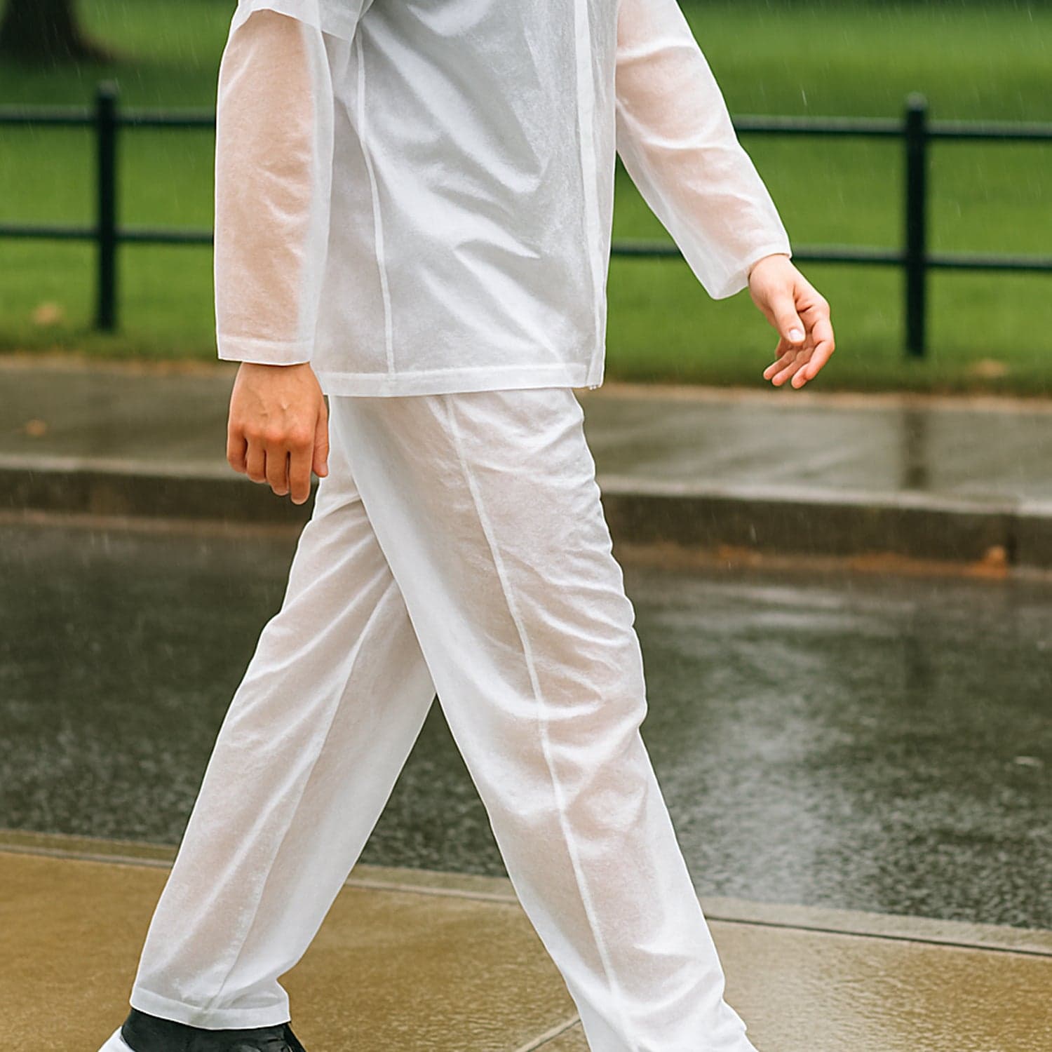 Full-Body Rain Suit of Jacket & Pants Set Fashion Portable Adult Rain Coat (1pc) thumbnail 7