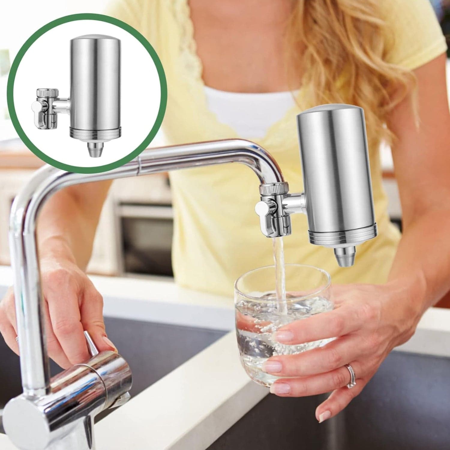 304 Stainless Steel Faucet Mount Water Filter, Water Purifier (1 Set) thumbnail 5