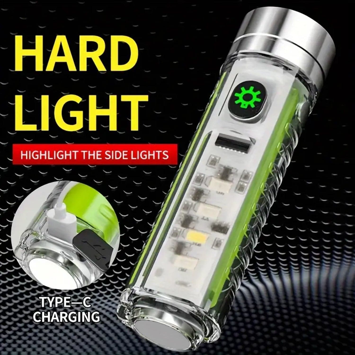 Pattern Flashlight USB Flashlight Rechargeable LED Torch Light (1 Pc) thumbnail 1