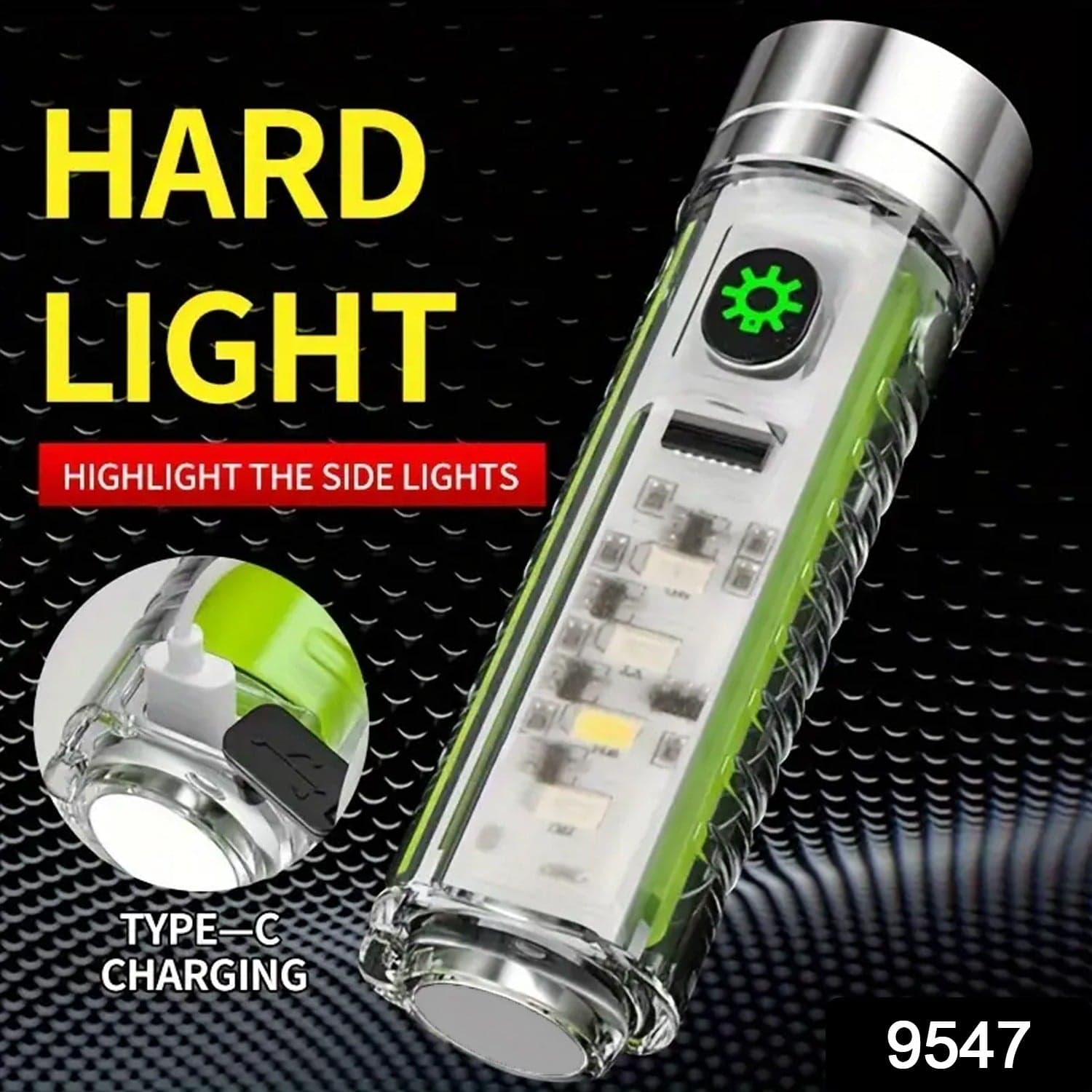 Pattern Flashlight USB Flashlight Rechargeable LED Torch Light (1 Pc) thumbnail 2