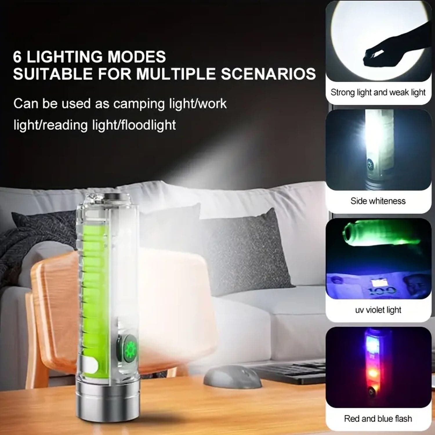 Pattern Flashlight USB Flashlight Rechargeable LED Torch Light (1 Pc) thumbnail 6