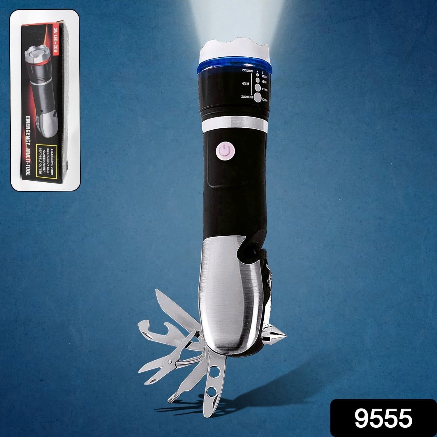 Battery Operated Multi Tool Led Flashlight, All In One Tool Light (1 Pc / Battery Not Included) thumbnail 2