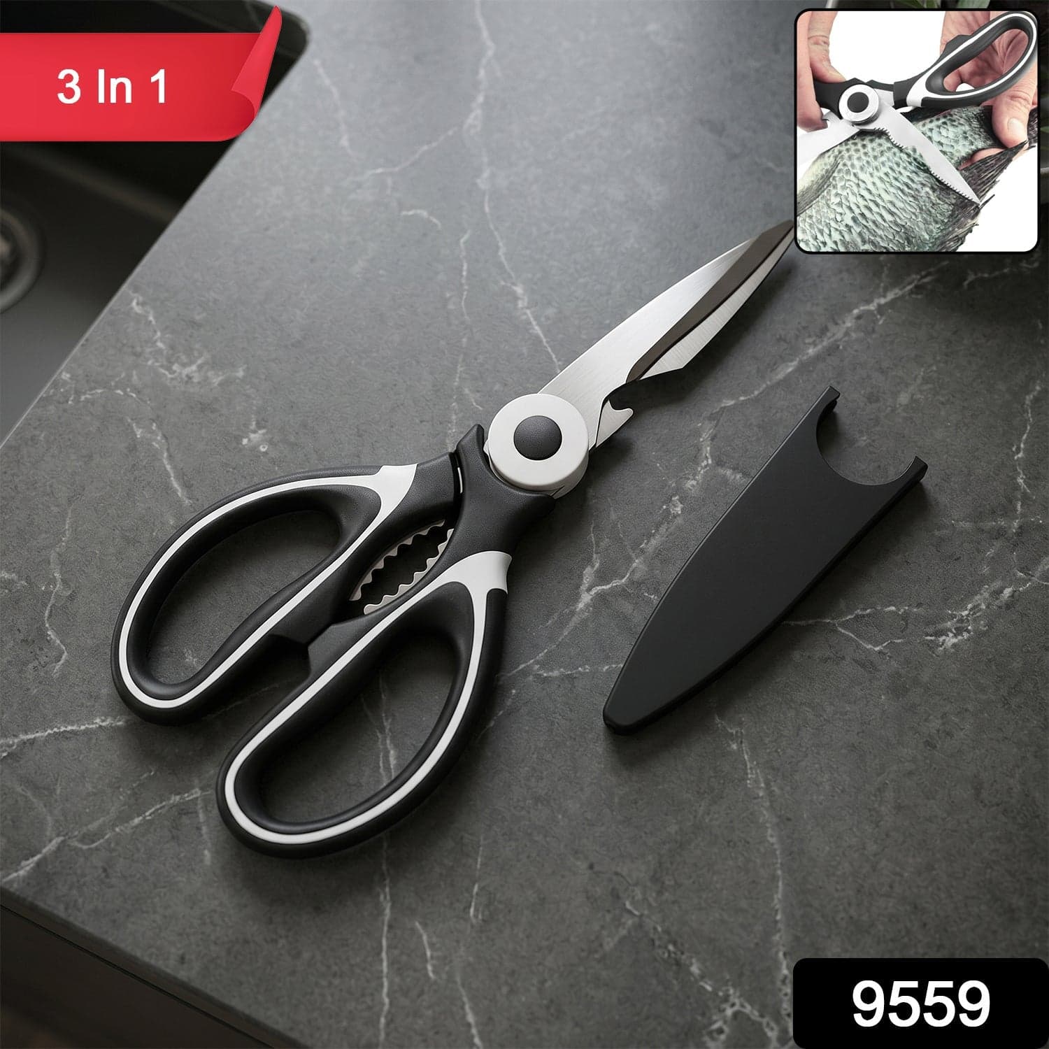 3 in 1 Kitchen Scissors the Sharp & Versatile for Home & Kitchen thumbnail 2