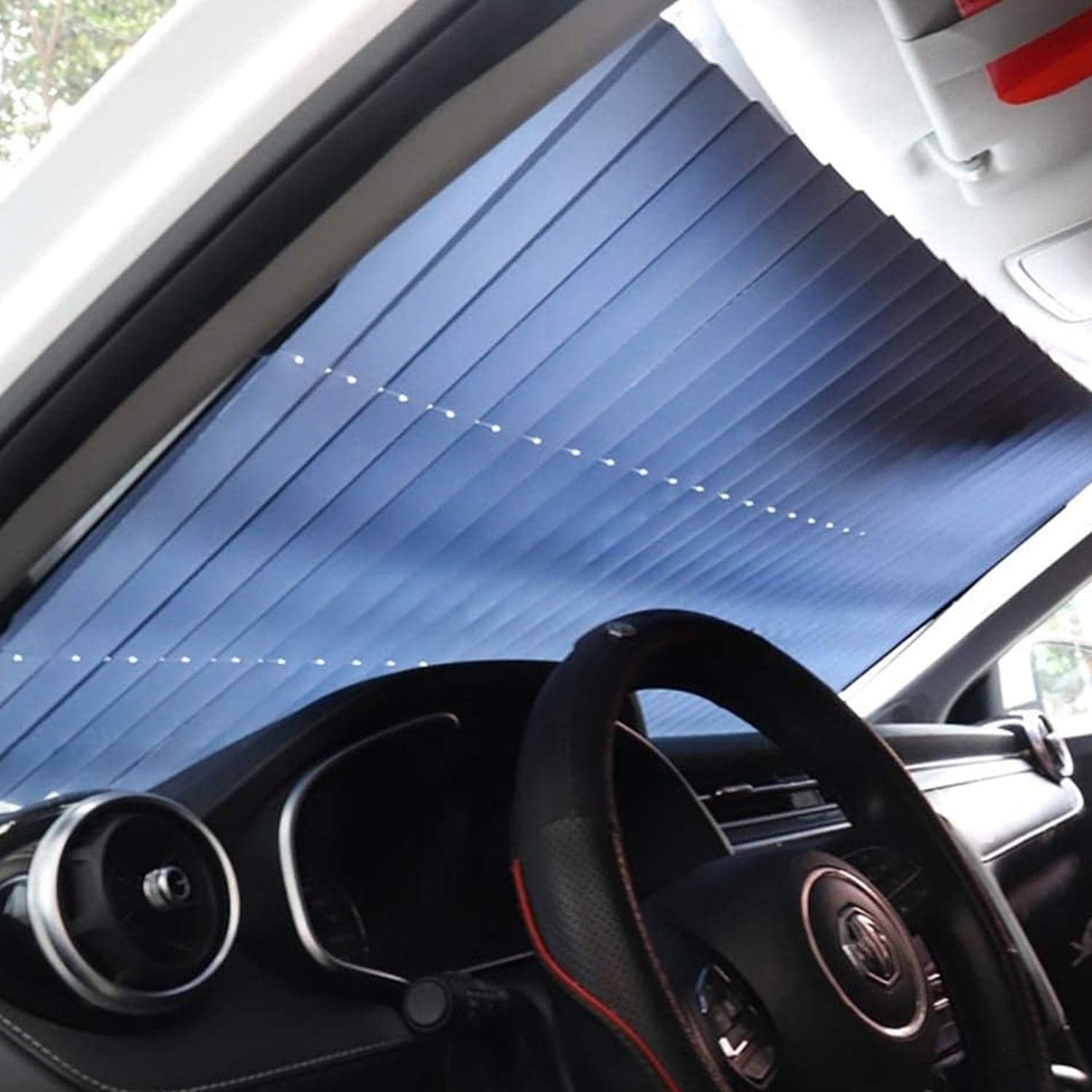 Retractable Long Foldable Windshield Sun Shade for Car (1 Set) thumbnail 3