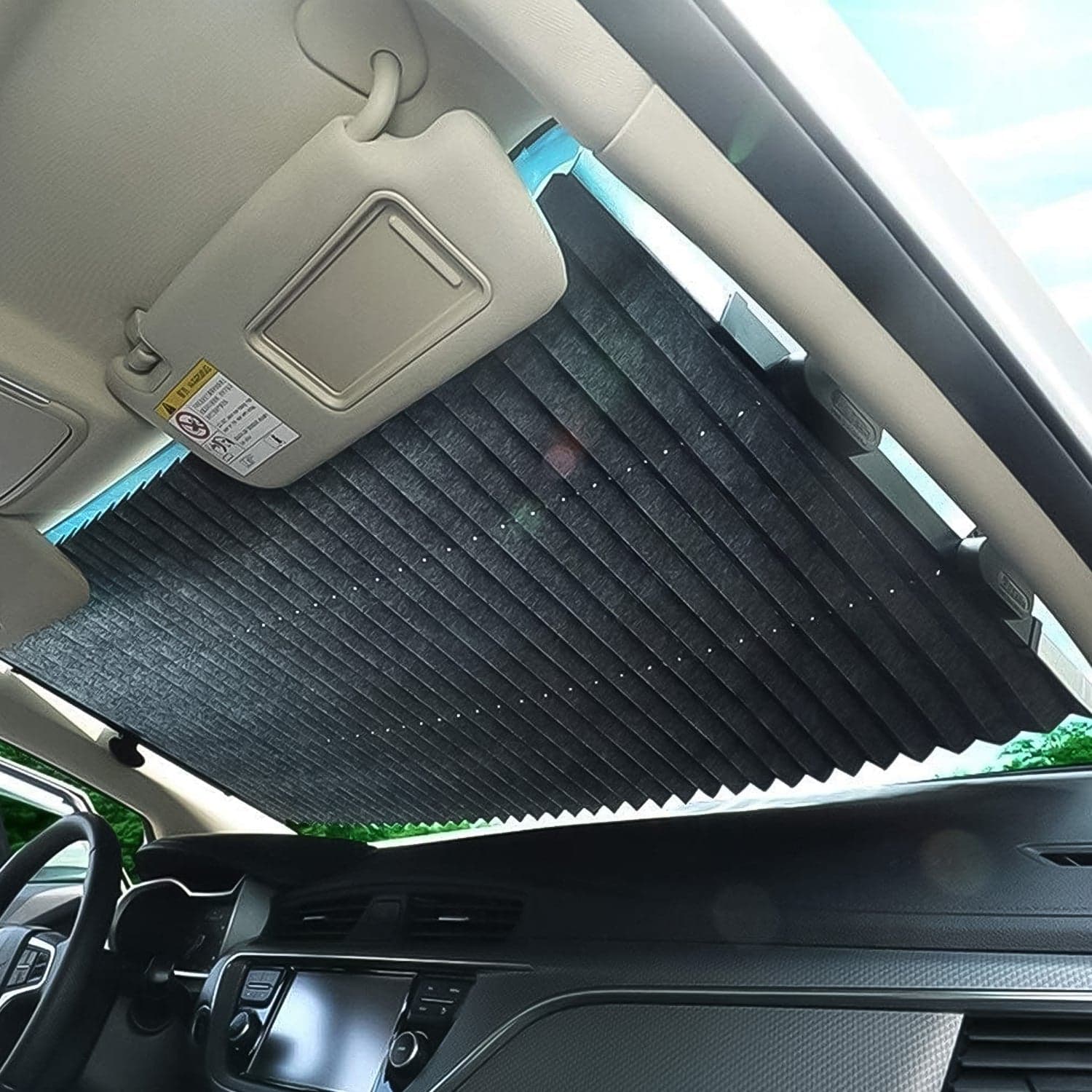 Retractable Long Foldable Windshield Sun Shade for Car (1 Set) thumbnail 7