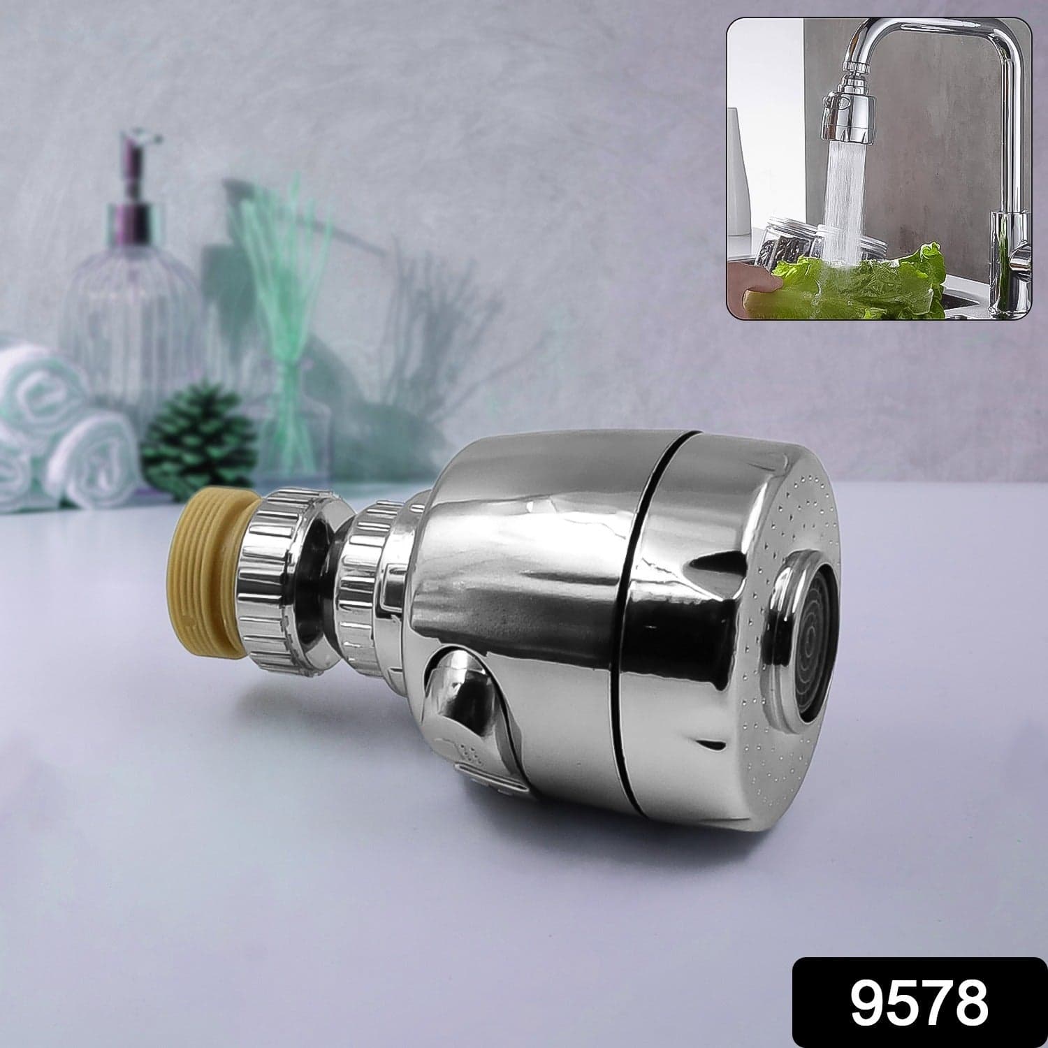 Faucet Kitchen Water Pressure Booster 360 Rotatable Sink head thumbnail 2