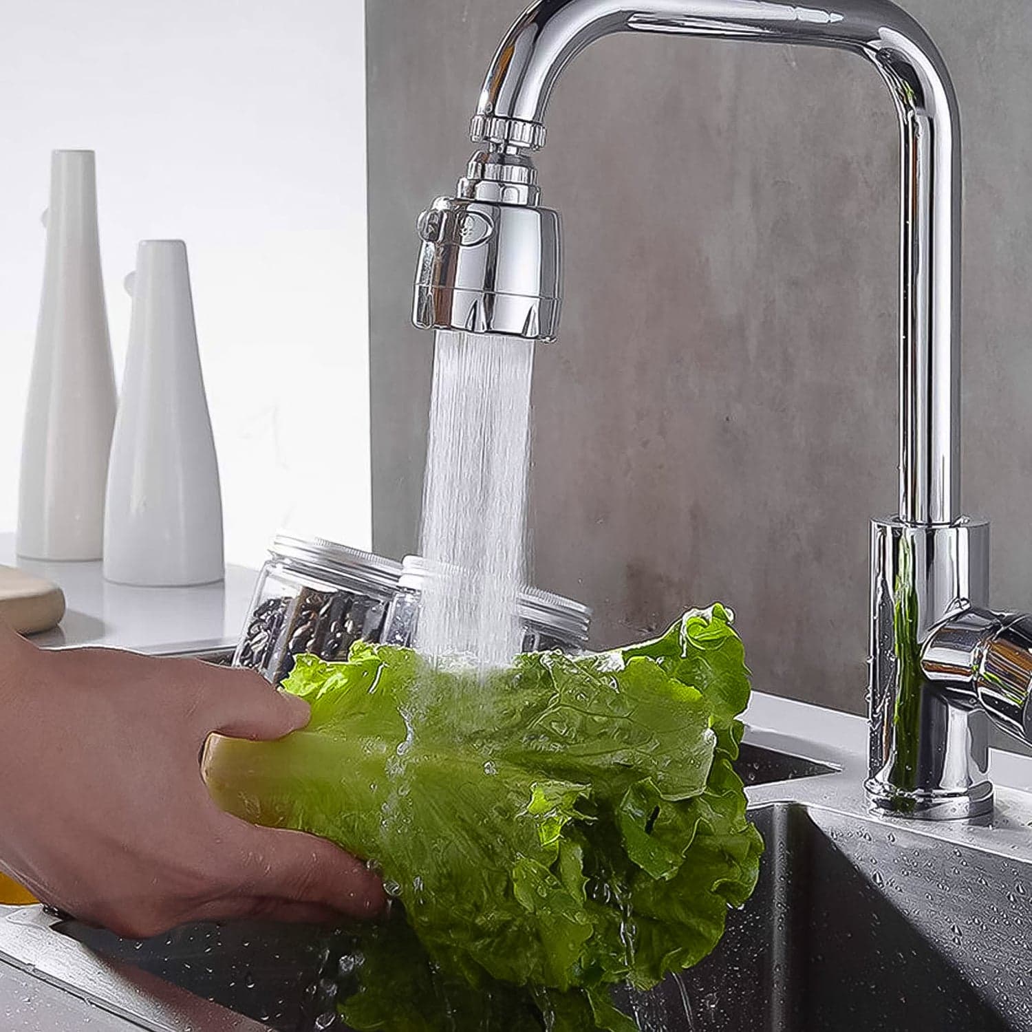 Faucet Kitchen Water Pressure Booster 360 Rotatable Sink head thumbnail 3