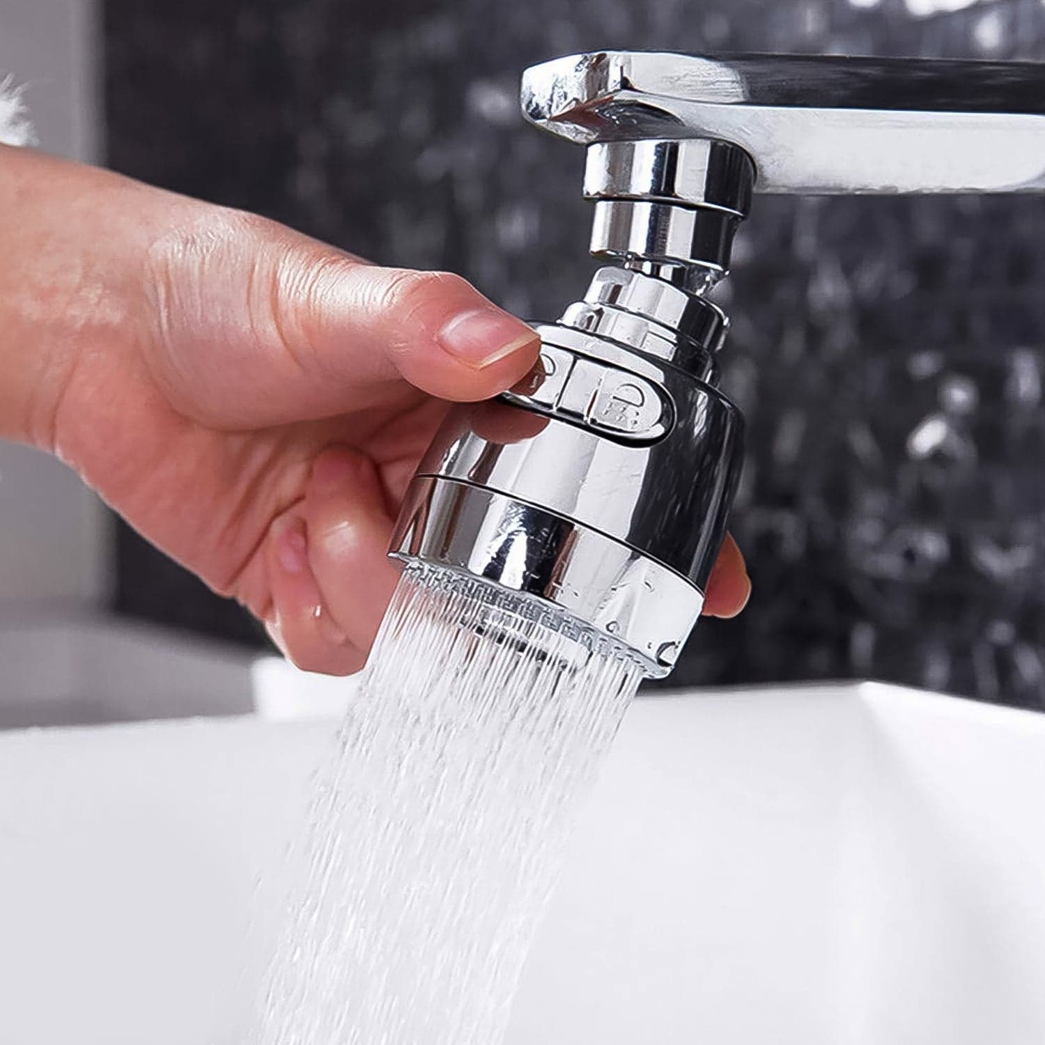 Faucet Kitchen Water Pressure Booster 360 Rotatable Sink head thumbnail 4