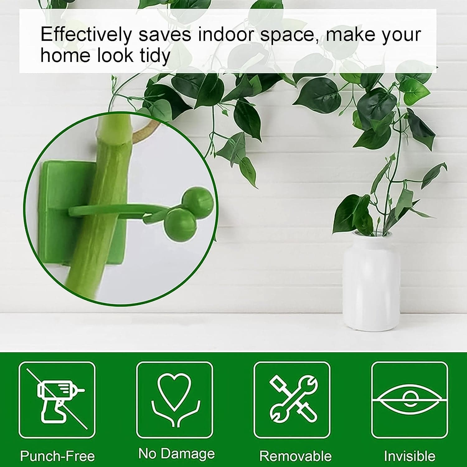 Plant Climbing Wall Fixture Clip Self-Adhesive Hook (100 Pcs Set) thumbnail 4