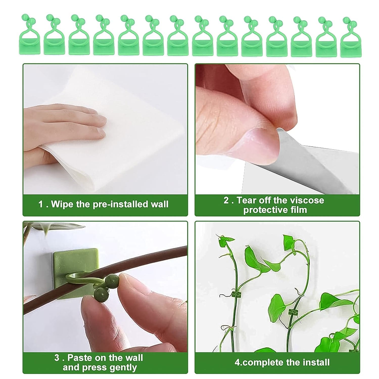 Plant Climbing Wall Fixture Clip Self-Adhesive Hook (100 Pcs Set) thumbnail 6