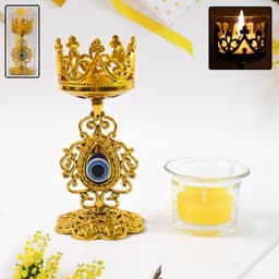 Flower Diwali Candle Holder with Plastic Stand , Diwali(1 Set)