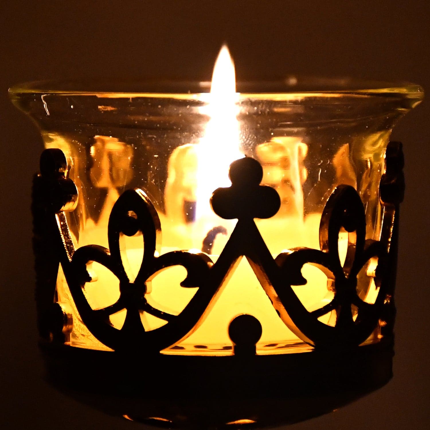 Flower Diwali Candle Holder with Plastic Stand , Diwali(1 Set) thumbnail 4