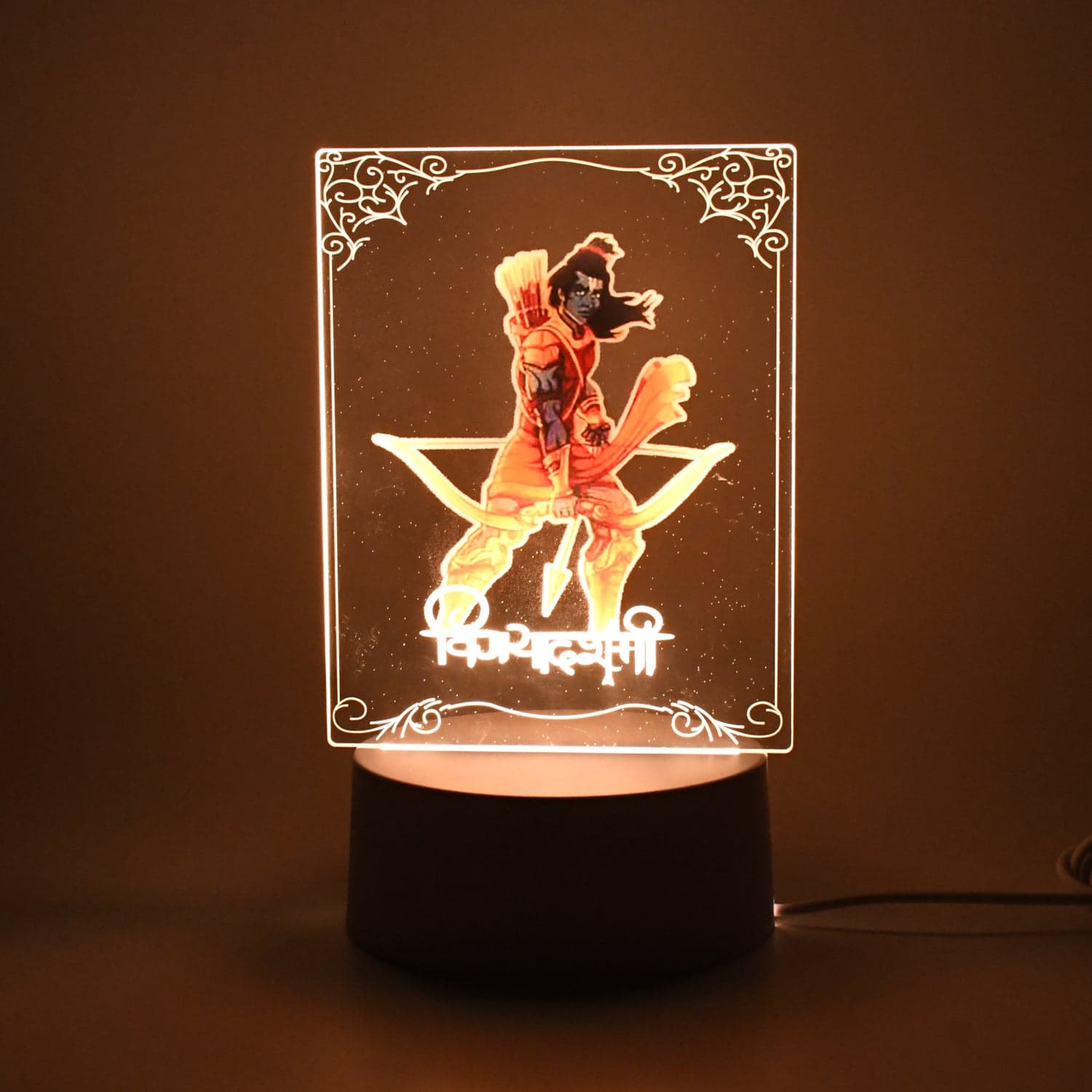 Beautiful 3D Lord Shree Ram Frame with soft white light (1 Pc) thumbnail 1