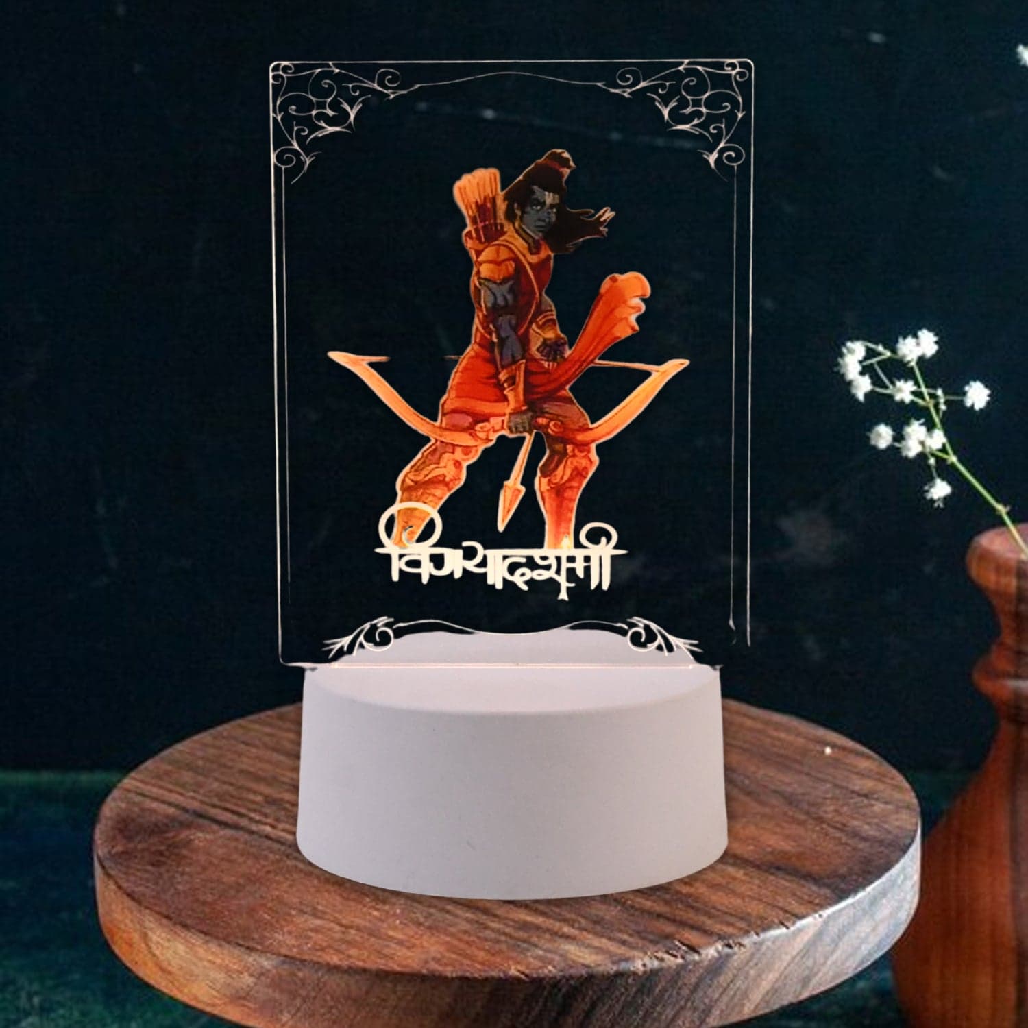 Beautiful 3D Lord Shree Ram Frame with soft white light (1 Pc) thumbnail 4
