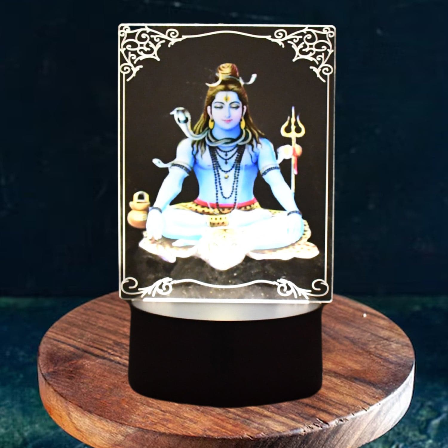 Beautiful 3D Lord Shiva Frame with Soft White Light (1 Pc) thumbnail 1