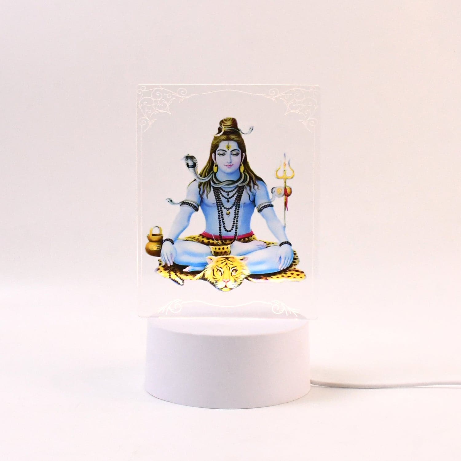 Beautiful 3D Lord Shiva Frame with Soft White Light (1 Pc) thumbnail 4