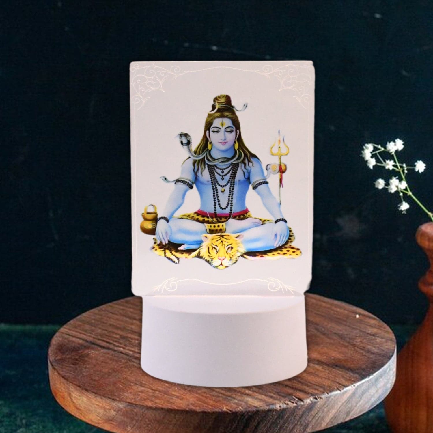 Beautiful 3D Lord Shiva Frame with Soft White Light (1 Pc) thumbnail 6