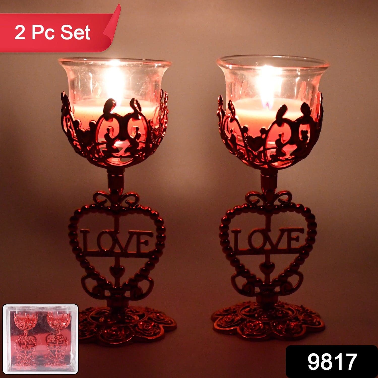 Tea Lights Holder Candle Stand, Diwali (2 Pc Set) thumbnail 2