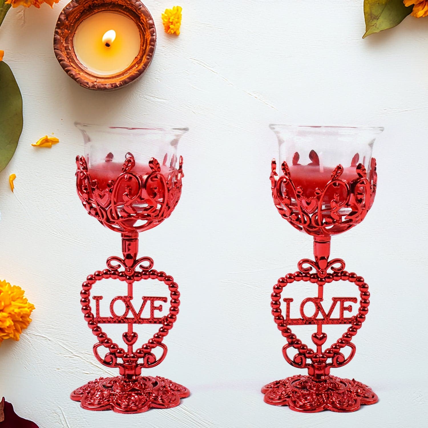 Tea Lights Holder Candle Stand, Diwali (2 Pc Set) thumbnail 4