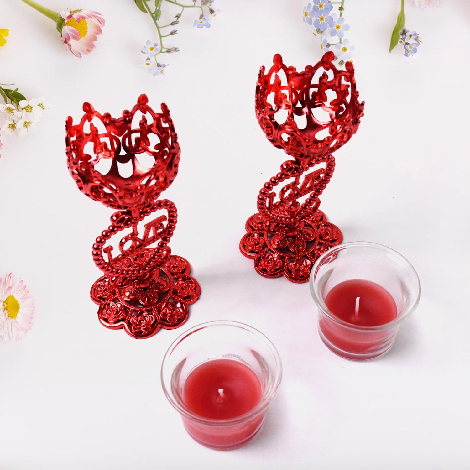Tea Lights Holder Candle Stand, Diwali (2 Pc Set) thumbnail 6