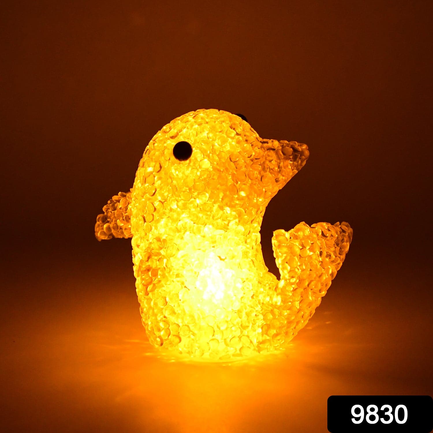 Dolphin Shape Crystal LED Night Light Lamp of Cute Glowing Animal Decorative Light (1 Pc) thumbnail 2