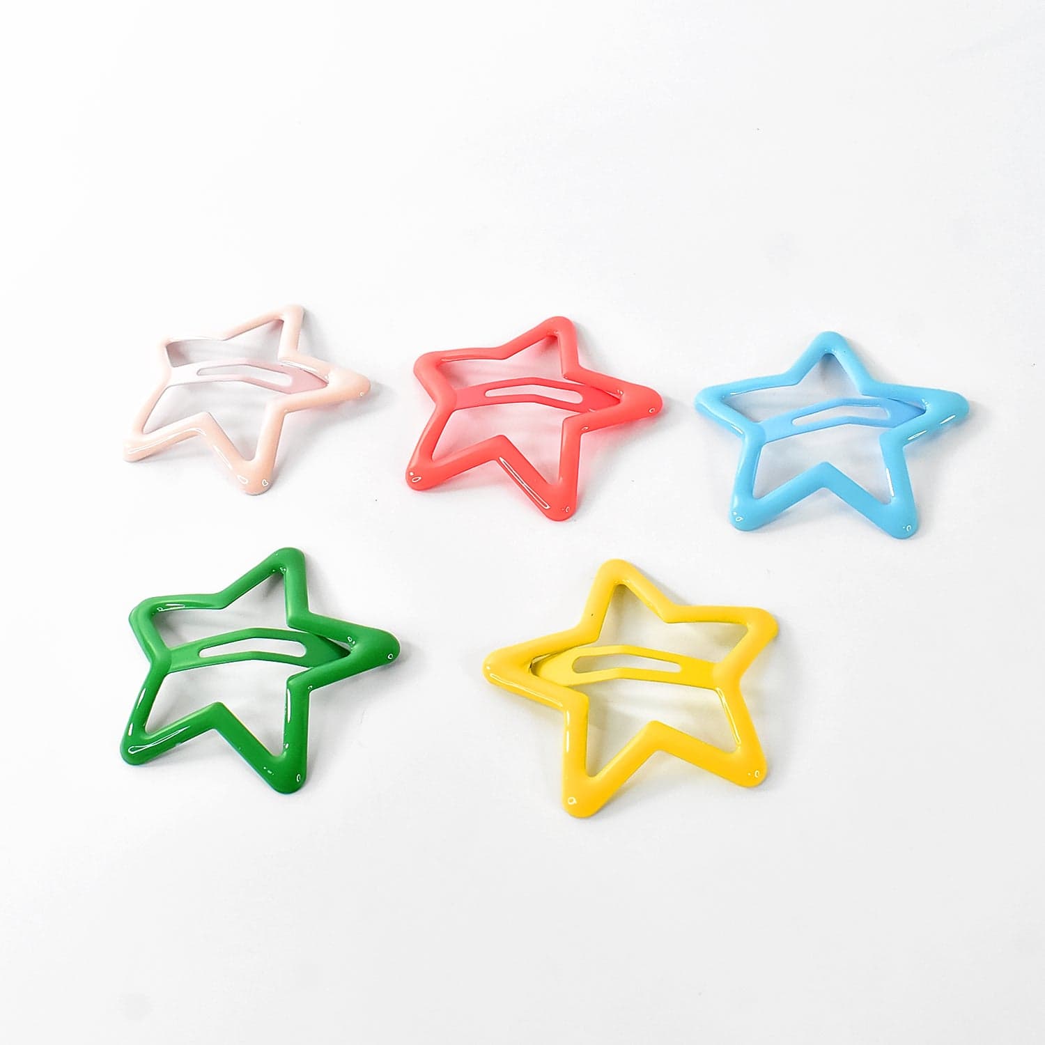 Metal Printed Star Shape Hair Clips (5 Pcs Set) thumbnail 5